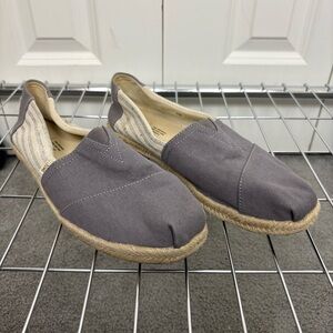 Toms  Dusty Blue Striped Espadrille Slip-On Shoes